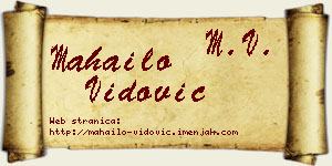 Mahailo Vidović vizit kartica